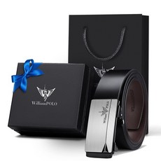 【奧特萊斯】英皇保羅皮帶男士真皮2023新款高檔純牛皮自動扣內穿商務腰帶