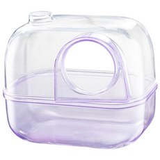 倉鼠拍立得浴室 黃金鼠透明沐浴盆 鼠砂盆 倉鼠用品 沐浴砂盆 倉鼠窩, 紫色, 1個