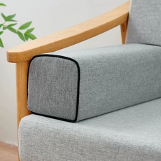 소파 팔걸이 단단한쿠션 휴식 기대는 팔꿈치 침대 고밀도 잠자기 허리받침, 곡선형 롤드 엣지 진회색