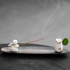 스틱홀더 거치대 향받침대 향꽂이 인센스스틱용 집게형, 1개, 화이트