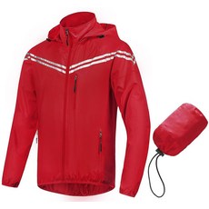 CREATMO US 남성용 패커블 방수 러닝 레인 코트 반사 사이클링 재킷 윈드브레이커 탈착식 후드 포함 실버 그레이 3X-라지