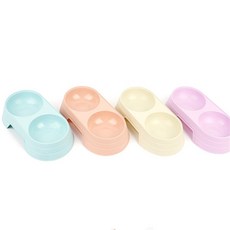 마켓주하 2구 애완용 식기 강아지밥그릇, 블루