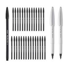 모나미 프러스펜 3000 흑 30p + S 흑 2p, 혼합색상, 1세트