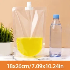 10개입 스파우트 음료수 저장용 캡 포함) 재사용 가능 포장 백 식품 등급, 03 18x26cm(1100ml)