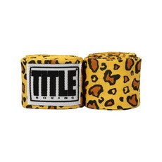 【神拳阿凱】TITLE 拳擊手綁帶 手綁帶 手繃帶 纏手 450cm 多色印花, 豹紋-1, 1個