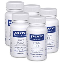 퓨어인캡슐레이션 엽산 1000 메타폴린 L-5-MTHF 캡슐 Pure Encapsulations Folate, 5개, 90정