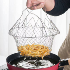 Chef Basket Deluxe 304不銹鋼多功能瀝水撈籃, 201油炸籃子（袋裝）