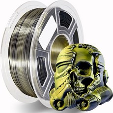 MMC LAB PLA 투컬러 실크 3D 프린터 필라멘트 보는 각도 따라 변하는 고품질 메탈릭 예술 작품, 블랙-골드, LAB 투컬러 실크