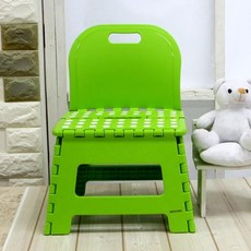 [D1-8809242691340] 이쁜이 탄탄접이의자 등받이 중 유아용의자 접이식의자 등받이의자 간편의자 아동의자, 그린, 1개