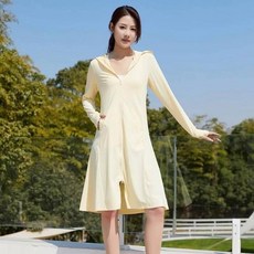 防曬外套女夏天輕薄透氣冰絲涼感外套大尺碼吸濕排汗速乾防曬衣遮陽抗uv防曬外套寬鬆連帽罩衫休閒運動登山長版上衣修身工作外套, 奶油黃