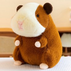 헤이두잇 기니피그 인형 귀여운 동물모양 봉제 쿠션 인테리어 선물, 1개, 브라운, 25cm