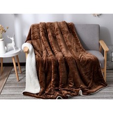 JOJO玩色超保暖雙層加厚頂級羊羔絨暖暖被, 精緻咖