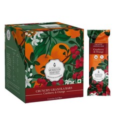 해외 대용량 그래놀라 아침식사 몬순 하베스트 바삭 밀레 바 크랜베리 오렌지 아침 식사 6개 팩(각각 40그램), 몬순 하베스트 바삭한 밀레 그래놀라 바 - 크랜베리 오, 40g