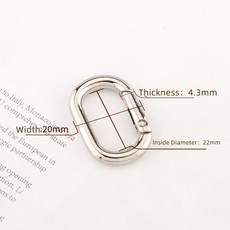 5 개/몫 금속 타원형 Carabiner 걸쇠 클립 스냅 후크 스프링 개방형 열쇠 고리 DIY 펜던트 커넥터 개 체인 버클 가방 Carabiner, Bright silver25mm