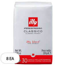 일리 미디움 클라시코 캡슐커피, 6.7g, 30개입, 8개
