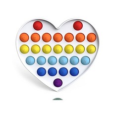 촉감 청각 만족 피젯 푸쉬팝 팝잇 종합 선물, A 화이트 A레인보우 하트, 1개