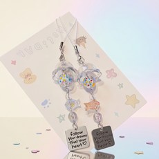 행운의 물고기 금붕어 키링 열쇠고리 키홀더, 1개, 주황색