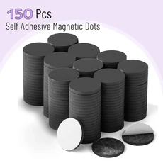0.8"x0.8" 자가 접착 마그넷 도트 붙였다 떼었다 할 수 있는 유연한 원형 자석 공예 스티커용 마그네틱 테, 01 150 PCS