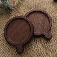 로고 받침 매트 나무 둥근 사각형 호두 머그잔 안경 8cm, 1 pcs, Walnut nd 3