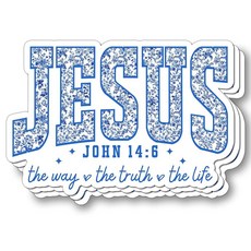 (3피스) 예수 더 웨이 트루스 라이프 스티커 성경 비닐 데칼 방수 영감 구절 노트북 휴대폰 자동차 텀블러 물병 - 기독교 구원 선물 7.6cm(3인치) 220378, (3피스) 예수 더 웨이 트루스 라이프 스티커 성경 비
