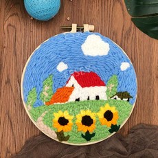 펀칭 취미 재료 세트 털실 초보자용 DIY 겨울 펀치, 정원(20cm)