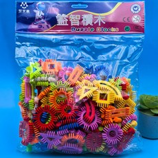 DFMEI 大號兒童加厚雪花片積木幼兒園早教拼裝拼插益智玩具, 1個, 世紀星JL9001-38:如圖