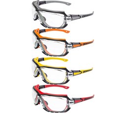 Global Vision 글로벌 비젼 옥탄 안전 보안경 4쌍 회색 주황색 노란색 빨간색 투명 렌즈 미국발송