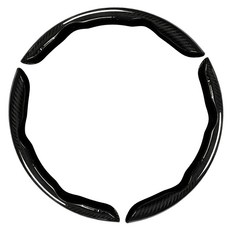 SEAMETAL 프리미엄 카본 자동차 사이드 핸들커버 미끄럼방지 탄소섬유 핸들커버, 3방향 (3개창착), 블랙