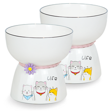MONAGIO Pet Life 陶瓷餐具架 2p 套裝, 白色(標準款), 2個