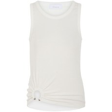 라반 비대칭 개더 디테일 탱크 탑