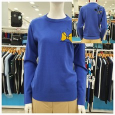 디즈니골프 여성용 FW 어깨케릭터 라운드니트티셔츠DO3LKT008DB_GN