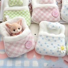 인형 미니 이불 키링 6~8cm 미니어쳐 침대 소품 솜이불 굿즈 꾸미기, 핑크체크, 1개, 핑크체크