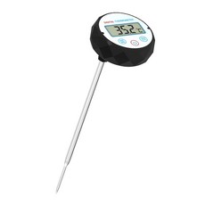 壹杯生活 電子溫度計 手沖咖啡 牛排 食物測溫, 1個, 錶面(白色)-附贈固定夾