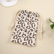 아동용 더블 레이어 코튼 모슬린 침대 가방 단색 인쇄 보관 드로스트링, 11. Leopard 2