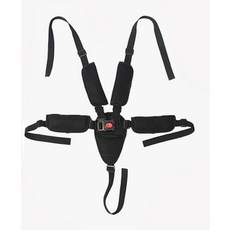 嬰兒車五點式安全帶，通用型寶寶餐椅安全帶，可調節嬰兒推車安全帶, 五點式+加厚肩+護腹黑色, 1個