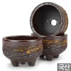 세인화분 국산 모아 만두 원형 옹기 화분 - 다육화분 다육이화분, 3개, 모아만두_원형 옹기화분