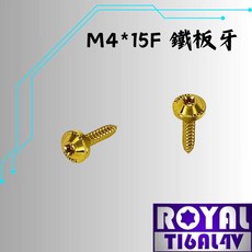 ROYAL M4*15F 鈦合金飛碟頭鐵板牙螺絲, 1個