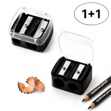 픽투픽 아이브로우 듀얼 펜슬 샤프너 9mm 14mm, 2개, 블랙
