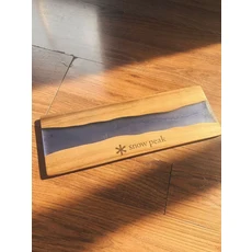 Snow Peak 露營砧板，木質樹脂河流設計，輕巧便攜，戶外廚房料理好幫手, 原木色, 1個