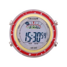 台灣發貨 時鐘 車用必備品車用電子錶車用防水電子錶機車電瓶車防水夜光電子錶, 圓形紅色【防水+精準走時+夜光, 1個