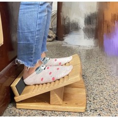 台灣製實木十段調整拉筋板，多角度調整，舒緩肌肉，改善腿型, 原木色