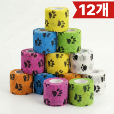 가온펫 반려견 다용도 자가접착 애견 강아지 붕대 신발 6종 세트, 혼합, 12개