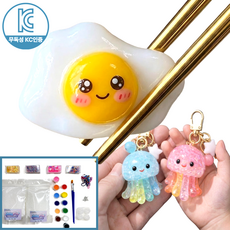 시즈노 KC인증 무독성 젤리플라 물라스틱 키링만들기 과학 실험 집콕 놀이, 1개, 200g, 올인원(랜덤파츠4종 + 4구몰드 + 12색 물감)