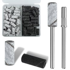 Vnjaoi 80개 3mm 소형 샌딩 밴드 네일 드릴용 2개 맨드릴 비트 아크릴 젤 제거용 미니 밴드 업그레이드 매니큐어 살롱 사용 (150# 240#), #150 #240