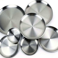 늘여섯 스텐 원형트레이 스텐쟁반, 3호 20cm, 1개