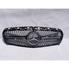 台灣之光 全新 W176 鑽石型 滿天星 1線 亮黑 水箱罩 水柵 A45 A180 A250 A200, 1個