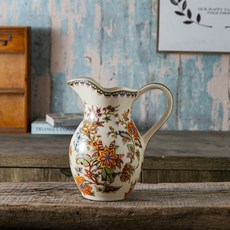 中古奶壺陶瓷花瓶客廳家居軟裝飾品美式復古花擺用工藝品, 提拉米爾(2501P)