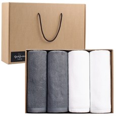 어메니티타올 바스타올 30수 350g 4P 호텔 대형 목욕 수건 선물세트, 1세트, 색상골고루_랜덤