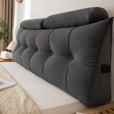 등받이 쿠션 삼각 허리쿠션 쇼파 등쿠션 럭셔리 폭신한, 무광 벨벳 진그레이