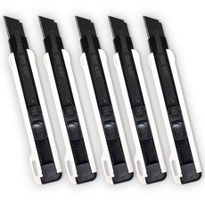 툴리고 묵직 견고한 커터칼 사무용 작업용 컷터 칼, 5개, White
